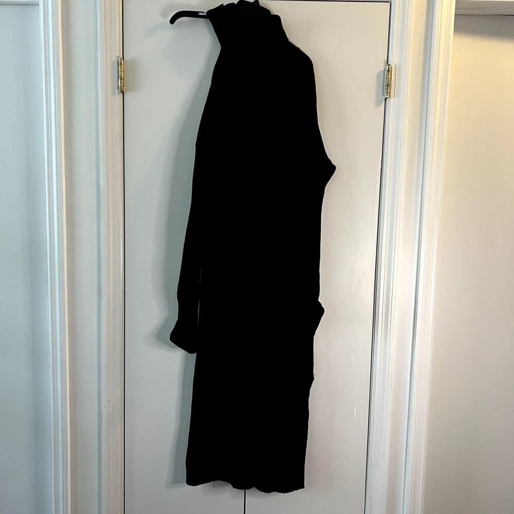 Paige Raundi Sweater Dress Black Wool Midi Turtleneck Cold Shoulder size L - Picture 8 of 8